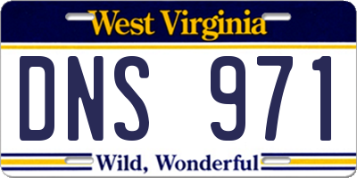 WV license plate DNS971
