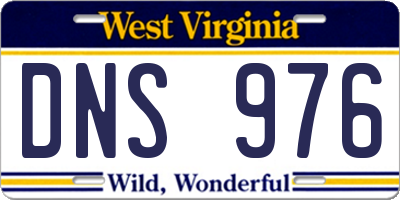WV license plate DNS976