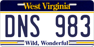 WV license plate DNS983