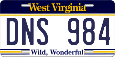 WV license plate DNS984