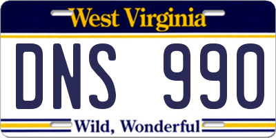 WV license plate DNS990