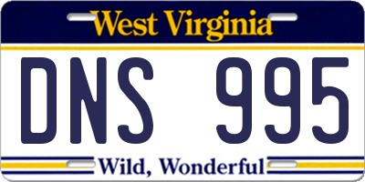 WV license plate DNS995