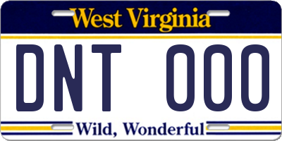 WV license plate DNT000