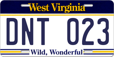 WV license plate DNT023