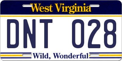 WV license plate DNT028
