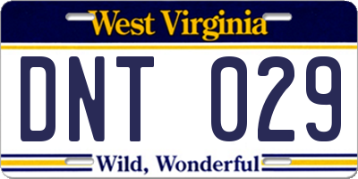 WV license plate DNT029