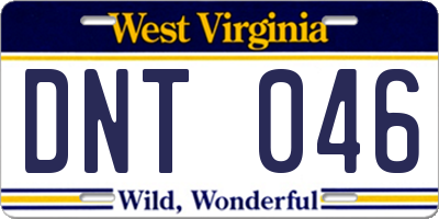 WV license plate DNT046