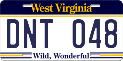 WV license plate DNT048