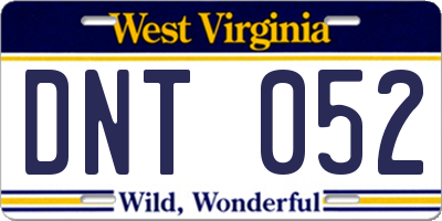 WV license plate DNT052