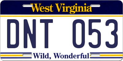 WV license plate DNT053