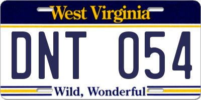 WV license plate DNT054