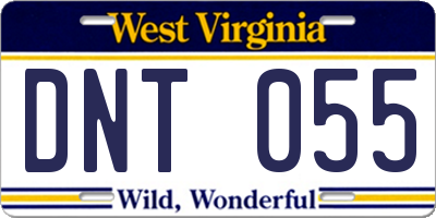 WV license plate DNT055
