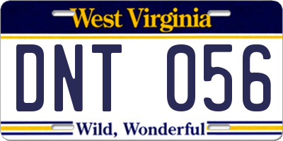 WV license plate DNT056