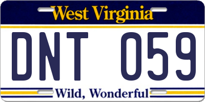 WV license plate DNT059
