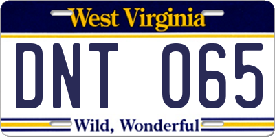 WV license plate DNT065