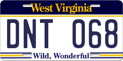 WV license plate DNT068