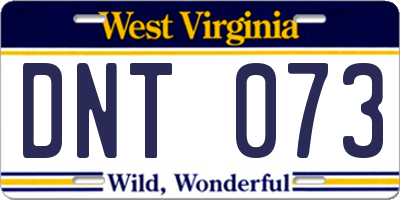 WV license plate DNT073