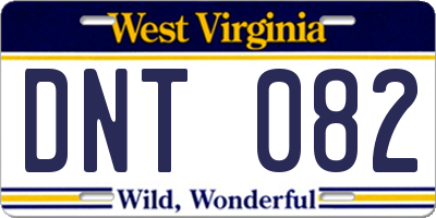 WV license plate DNT082