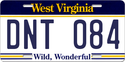 WV license plate DNT084