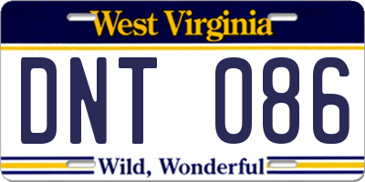 WV license plate DNT086