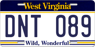 WV license plate DNT089