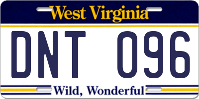WV license plate DNT096