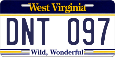 WV license plate DNT097