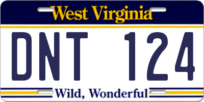 WV license plate DNT124