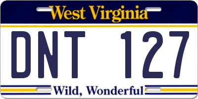 WV license plate DNT127