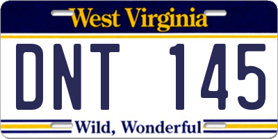 WV license plate DNT145