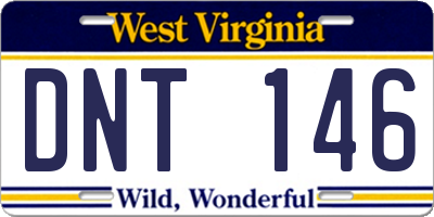 WV license plate DNT146