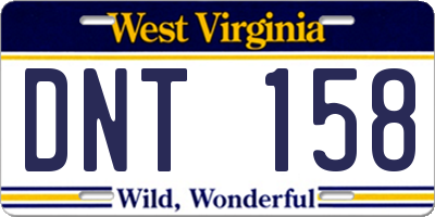 WV license plate DNT158