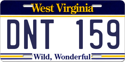 WV license plate DNT159