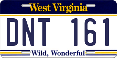 WV license plate DNT161