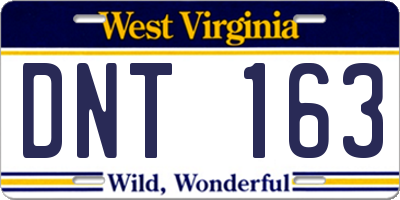 WV license plate DNT163