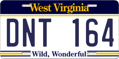 WV license plate DNT164