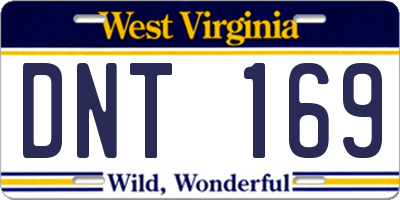 WV license plate DNT169