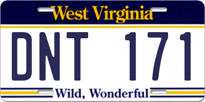 WV license plate DNT171
