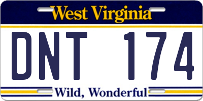 WV license plate DNT174
