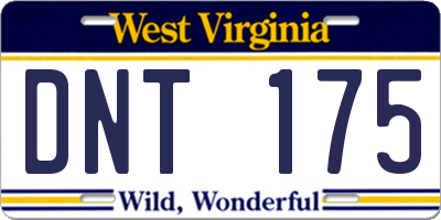 WV license plate DNT175