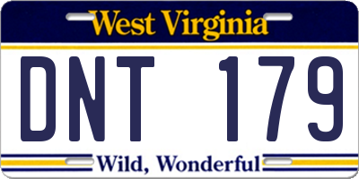WV license plate DNT179