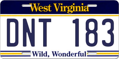 WV license plate DNT183