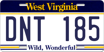 WV license plate DNT185