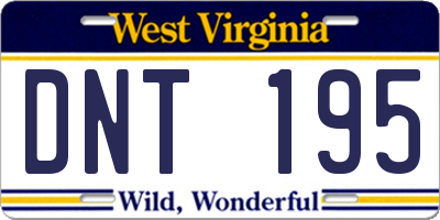 WV license plate DNT195