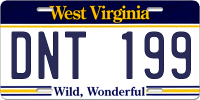 WV license plate DNT199