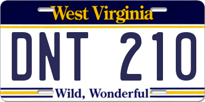 WV license plate DNT210