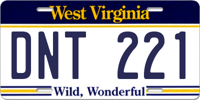 WV license plate DNT221