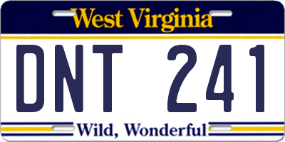 WV license plate DNT241