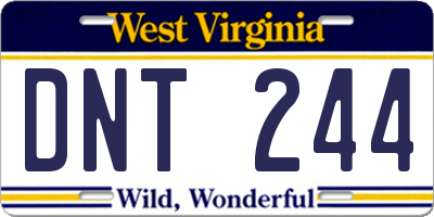 WV license plate DNT244