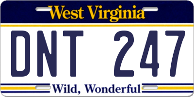 WV license plate DNT247